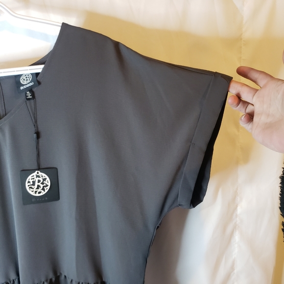 Bobeau xl charcoal grey peplum blouse - Picture 6 of 12